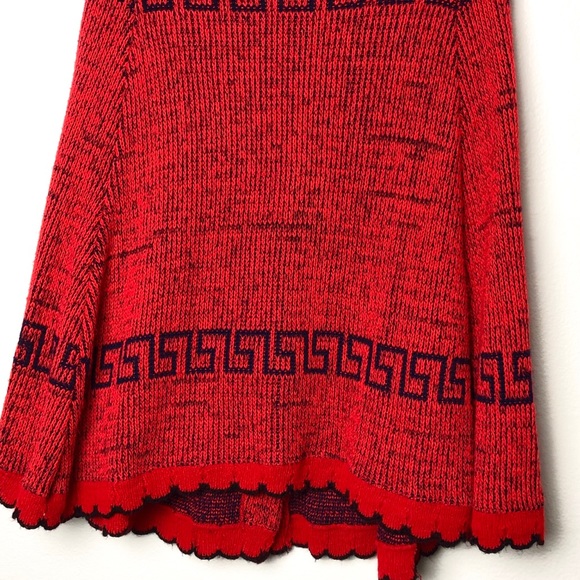 Vintage cape poncho Dutch retro 70’s Red & Blue - Picture 7 of 8